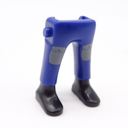 Playmobil 40107 Paire de Jambes Bleu Foncé Gris Poches Bottines Noires