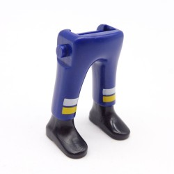Playmobil 40109 Paire de Jambes Bleu Foncé Jaune Blanc Bottines noires