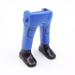 Playmobil 40115 Paire de Jambes Bleu Poches Bottines Noires