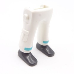 Playmobil 40119 Paire de Jambes Blanc Bleu Poches Chaussures Grises