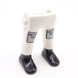 Playmobil 40120 Paire de Jambes Blanc Gris Poches Chaussures Noires