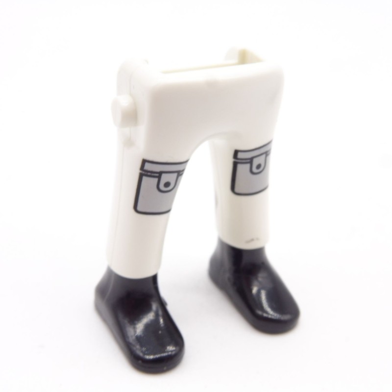 Playmobil 40120 Paire de Jambes Blanc Gris Poches Chaussures Noires