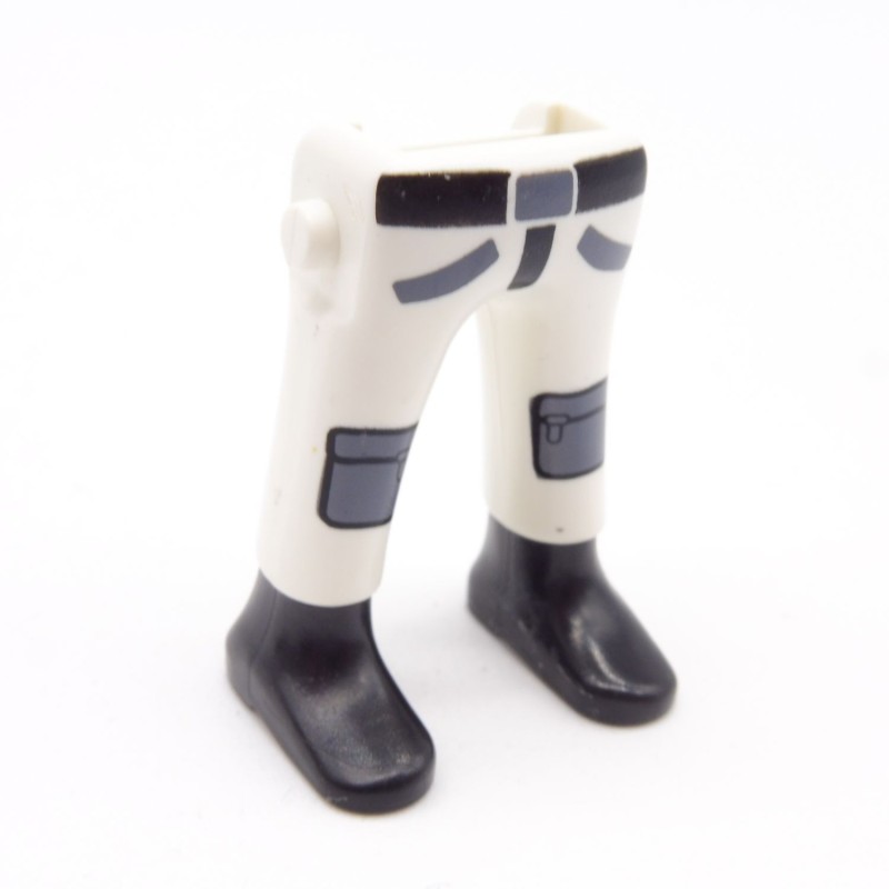 Playmobil 40121 Paire de Jambes Blanc Gris Poches Chaussures Noires