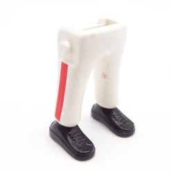 Playmobil 40128 Paire de Jambes Blanc Trait Rouge Baskets Noires
