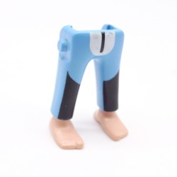 Playmobil 40131 Paire de Jambes Bleu Noir Blanc Pieds Nus