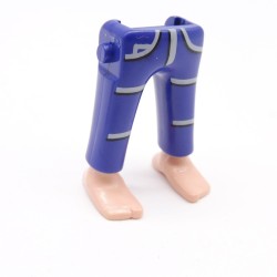 Playmobil 40133 Paire de Jambes Bleu Blanc Pieds Nus
