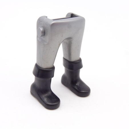 Playmobil 40140 Paire de Jambes Gris Argent Bottes Noires