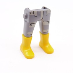 Playmobil 40142 Paire de Jambes Gris Poches Bottes Jaunes
