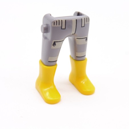 Playmobil 40142 Paire de Jambes Gris Poches Bottes Jaunes