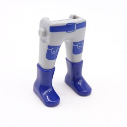 Playmobil 40144 Paire de Jambes Gris Bleu Bottes Bleues