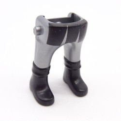Playmobil 40145 Paire de Jambes Gros Ventre Gris Argent Noire Bottes Noires