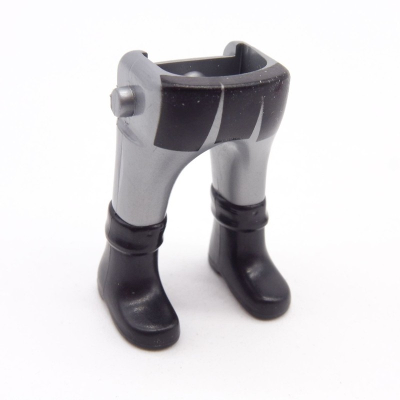 Playmobil 40145 Paire de Jambes Gros Ventre Gris Argent Noire Bottes Noires