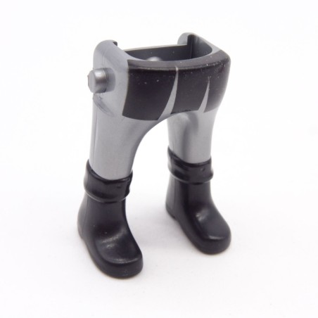 Playmobil 40145 Paire de Jambes Gros Ventre Gris Argent Noire Bottes Noires