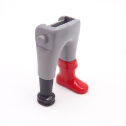 Playmobil 40151 Paire de Jambes Gris Botte Rouge Jambe de Bois