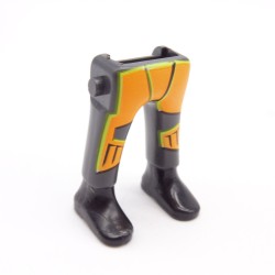 Playmobil 40159 Paire de Jambes Gris Foncé Orange Bottines Noires