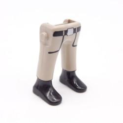 Playmobil 40160 Paire de Jambes Gris Clair Ceinture Noire Bottines Noires