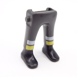 Playmobil 40161 Paire de Jambes Gris Foncé Blanc Jaune Bottines Noires