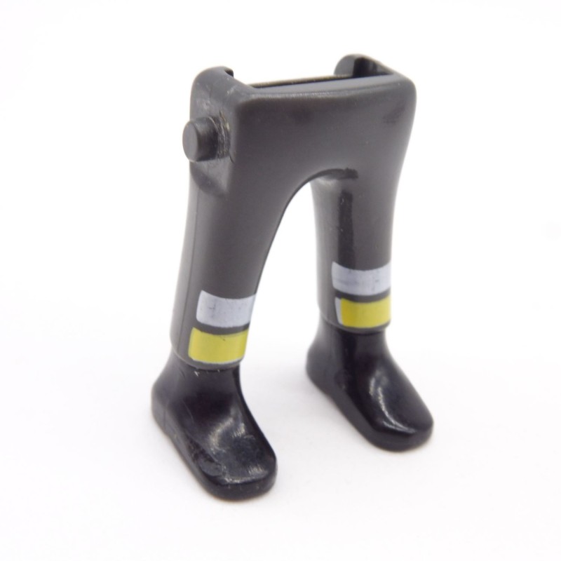 Playmobil 40161 Paire de Jambes Gris Foncé Blanc Jaune Bottines Noires