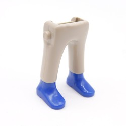 Playmobil 40168 Paire de Jambes Gris Clair Bottines Bleues