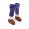 Playmobil 40183 Paire de Jambes Bleu Bottes Marrons Fourrure Blanche