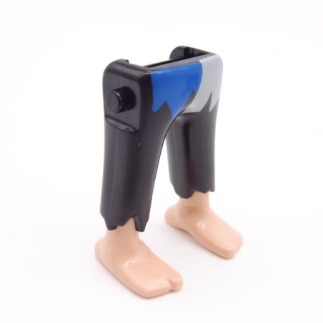 Playmobil 40185 Paire de Jambes Noir Bleu Blanc Pieds Nus