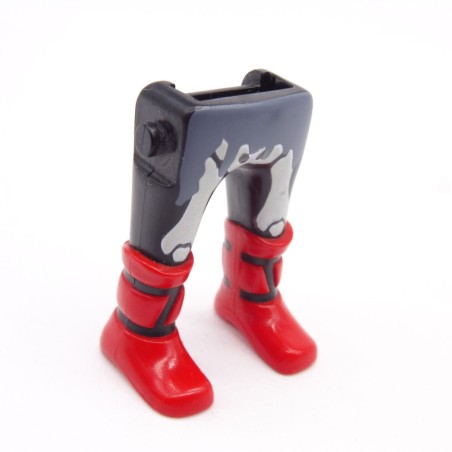 Playmobil 40193 Paire de Jambes Noir Squelette Bottes Rouges Viking