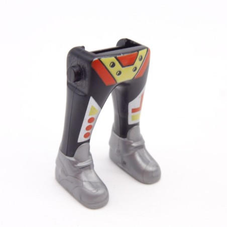 Playmobil 40197 Paire de Jambes Noir Rouge Jaune Grosses Chaussures Grises