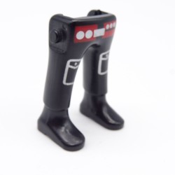 Playmobil 40205 Paire de Jambes Noir Poches Ceinture Rouge Bottines Noires