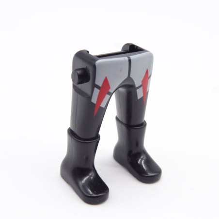 Playmobil 40206 Paire de Jambes Noir Blanc Rouge Bottes Noires