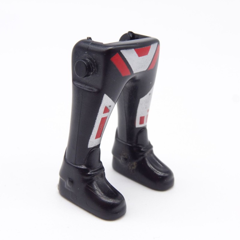 Playmobil 40213 Paire de Jambes Noir Rouge Argent Grosses Chaussures Noires