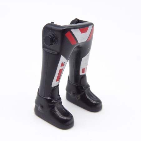 Playmobil 40213 Paire de Jambes Noir Rouge Argent Grosses Chaussures Noires