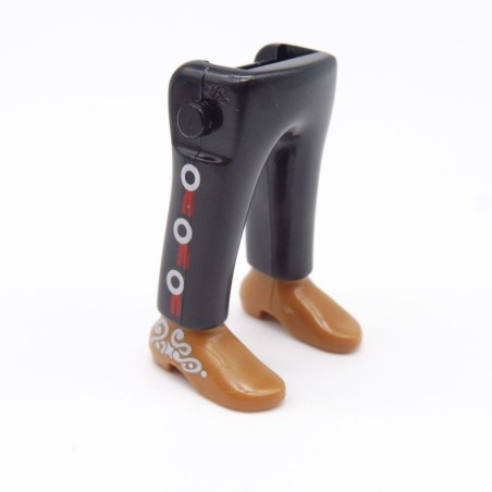 Playmobil 40215 Paire de Jambes Noir Argent Rouge Chaussures Marrons Western