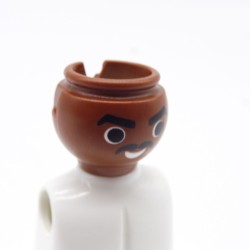 Playmobil 40223 Tête Homme Africain Sourcils et Petite Moustache Noirs