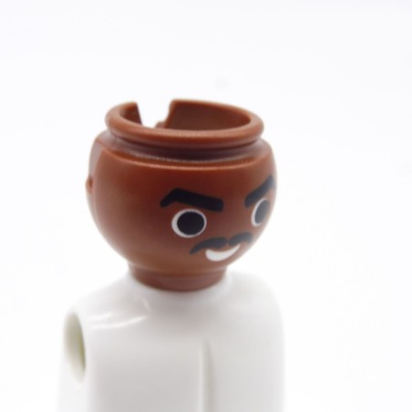 Playmobil 40223 Tête Homme Africain Sourcils et Petite Moustache Noirs