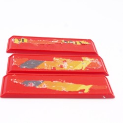 Playmobil 40463 Lot de 3 Panneaux Rouges Sytem X Stickers Usés 3218 3254 