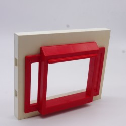 Playmobil 40535 Mur Blanc Fenêtre Rouge 150mm X 120mm System X Léger Jaunissement 3254 3885