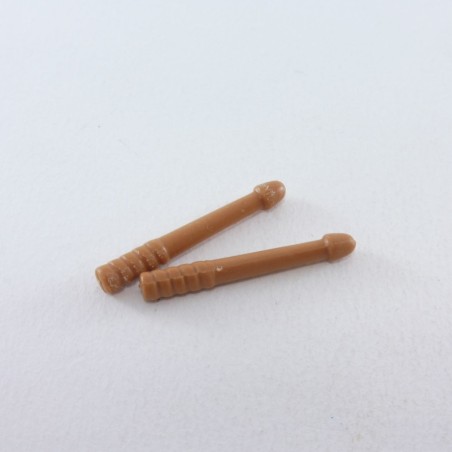 Playmobil 27041 Lot de 2 Baguettes Marron Clair pour Tambour Indien