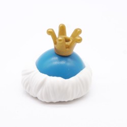 Playmobil 40614 Chapeau Toque Bleue fourrure blanche couronne Dorée