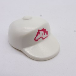 Playmobil 40631 Casquette Adulte Blanche Logo Cheval Rouge