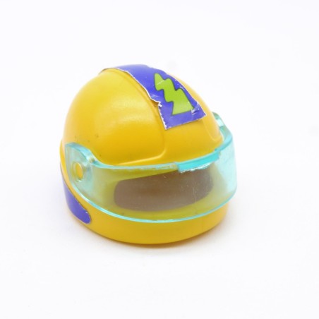 Playmobil 40645 Casque de Moto Jaune et Bleu avec Carreau Bleu