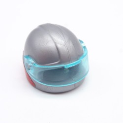 Playmobil 40648 Casque de Moto Gris et Rouge avec Carreau Bleu