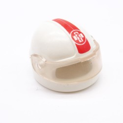 Playmobil 40651 Casque de Moto Blanc et Rouge Secouriste Carreau Blanc