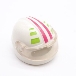 Playmobil 40652 Casque de Moto Blanc Rose et Vert Carreau Blanc
