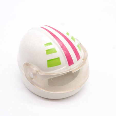 Playmobil 40652 Casque de Moto Blanc Rose et Vert Carreau Blanc