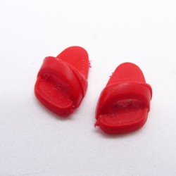 Playmobil 40726 Paire de Pantoufles Sandales Rouges Enfant