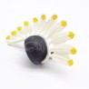 Playmobil 40795 Coiffe Noire Sorcier Indien Plumes Blanches et Jaunes
