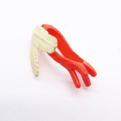 Playmobil 40804 Décoration Rouge Tête de Cheval Indien avec Plume un peu jaunie ou sale