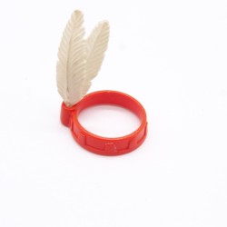 Playmobil 40806 Serre Tête Rouge avec Plume Indien Plume Sale ou Jaunie