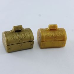 Playmobil Lot of 2 Small Golden Treasure Boxes