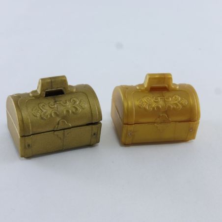 Playmobil Lot of 2 Small Golden Treasure Boxes